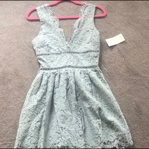 Tobi light blue lace dress